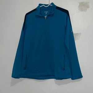 Size L Women’s Antigua Quarter Zip Jacket Blue and Black